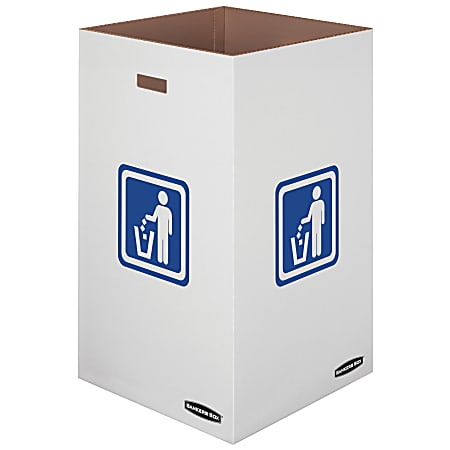 Bankers Box® Waste And Recycling Bins, Extra Large Size, 60% Recycled, White/Blue, Pack Of 10