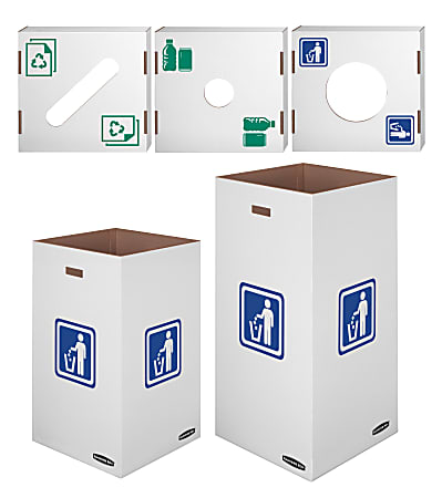 10 Each 50 Gallon 7320201 Bankers Box Large Corrugated Cardboard Trash and Recycling Containers 