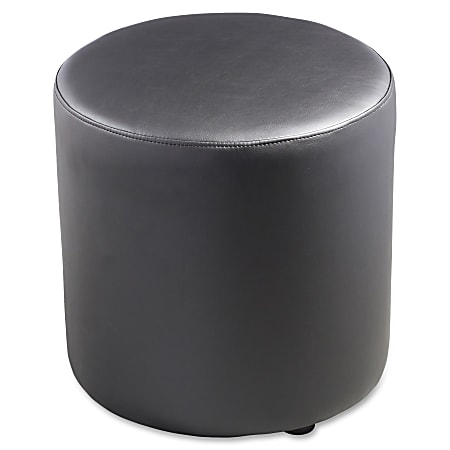 Lorell® Collaborative Seating Cylinder Bonded Leather Ottoman, Black