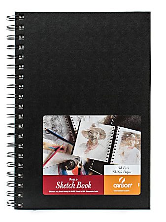 Canson Field Sketchbooks, 7" x 10", Black, 80 Sheets Per Pad, Pack Of 2 Pads