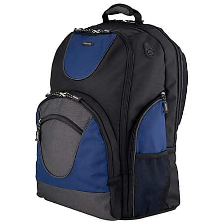 Toshiba PA1452U-1BS6 Carrying Case (Backpack) for 16" Notebook - Black, Blue - Ballistic Polyester, Ripstop Polyester Body - 18" Height x 12.5" Width x 9" Depth