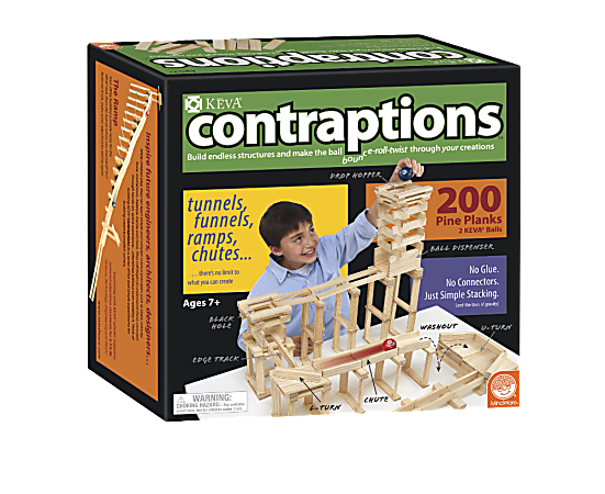 KEVA Contraptions 200-Plank Set, Natural Pine