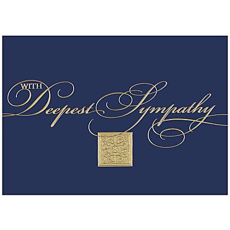 JAM Paper® Sympathy Card Set, With Deepest Sympathy, Set Of 25 Cards and 25 Envelopes