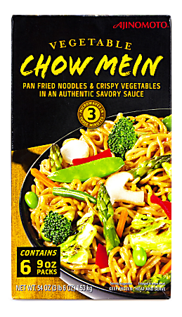 Ajinomoto Vegetable Chow Mein, 9 Oz, Box Of 6 Meals