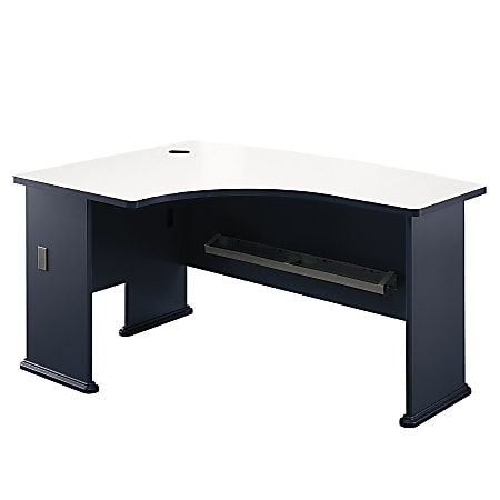 Bush Business Furniture Office Advantage L Bow Desk Left Handed, 60"W x 44"D, Slate/White Spectrum, Standard Delivery