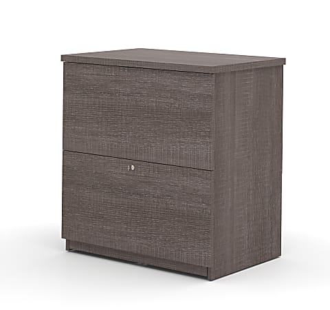 Bestar Universel 28-7/16"W x 19-5/8"D Lateral 2-Drawer File Cabinet, Bark Gray