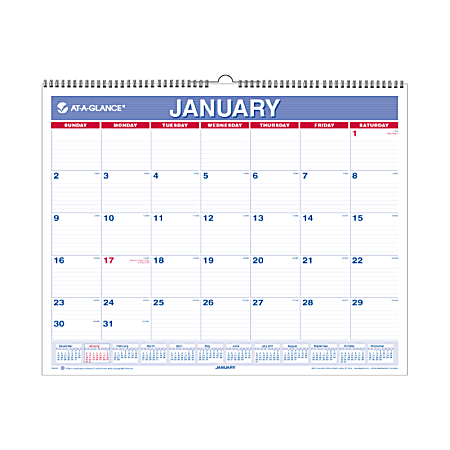 AT-A-GLANCE® Monthly Wall Calendar, 30% Recycled, 12" x 15", January to December 2015
