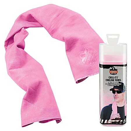 Ergodyne Chill-Its 6602 Evaporative Cooling Towel, 29-1/2"H x 13"W, Pink