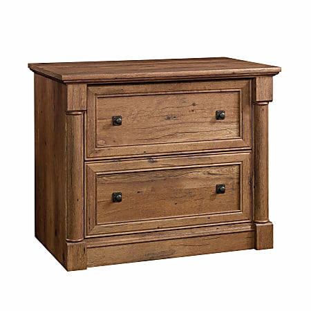 Sauder Palladia 36 13 16 W x 22 D Lateral 2 Drawer File Cabinet Vintage Oak