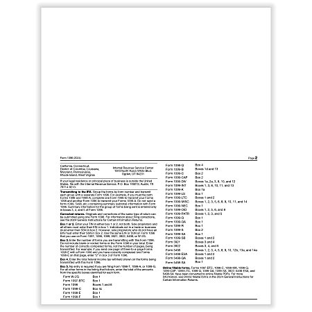 ComplyRight® 1096 Transmittal Tax Forms, Laser, 8-1/2" x 11", Pack Of ...