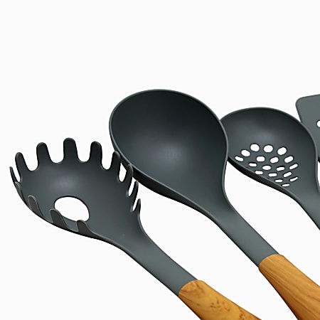 Oster Everwood 5 Piece Kitchen Nylon Tools Set BrownGray - Office