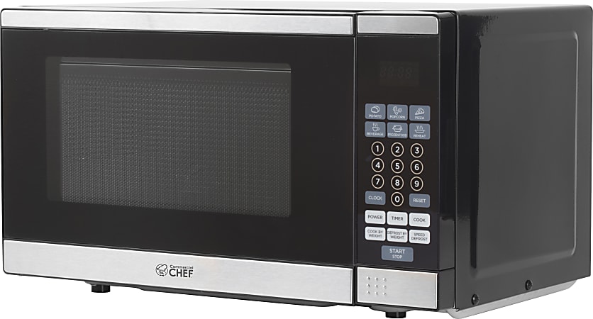 Commercial Chef 0.7 Cu. Ft. Counter-Top Microwave, Black/Silver