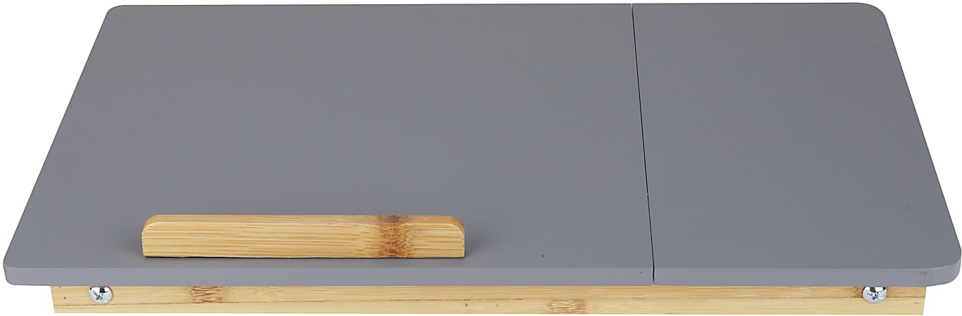 Mind Reader Bamboo Bed Tray, 8-1/4" x 21-1/4", Gray