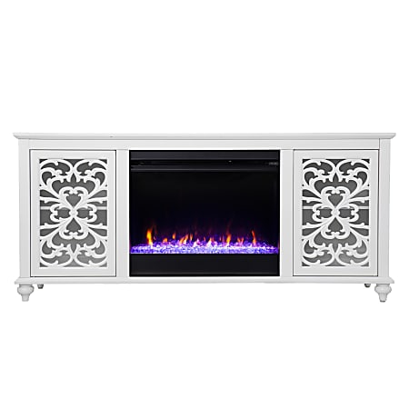 SEI Furniture Maldina Color-Changing Fireplace, 26-1/2”H x 58”W x 15”D, White