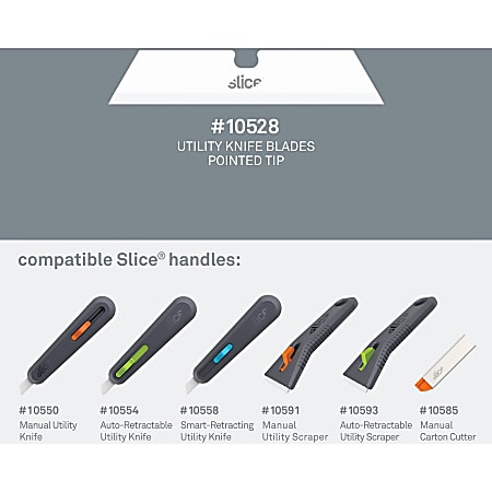 Slice Pointed Tip Ceramic Utility Blades - 2.60