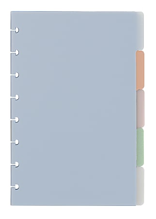 TUL® Discbound Notebook Tab Dividers, Limited Edition, Sunset Shades, Junior Size, Assorted Light Colors, Pack of 5 Dividers