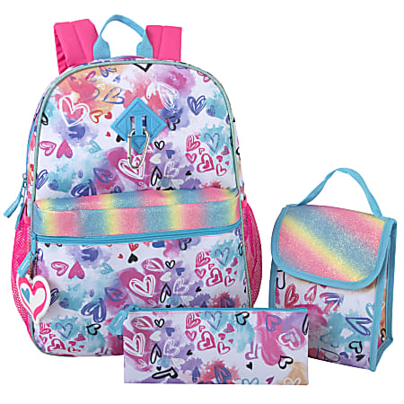 Teal and white backpack top