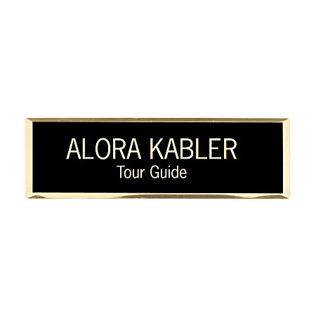 Custom Engraved Metal Rectangle Name BadgeTag 1 14 x 2 34 Silver - Office  Depot