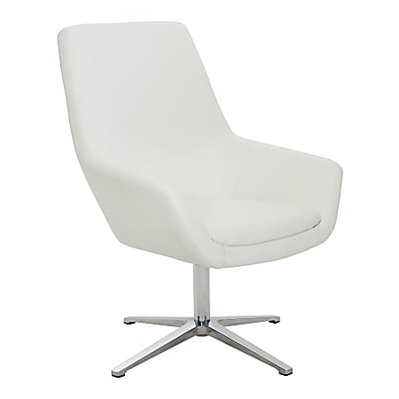 Office Star™ Modern Scoop Design Chair, White/Aluminum