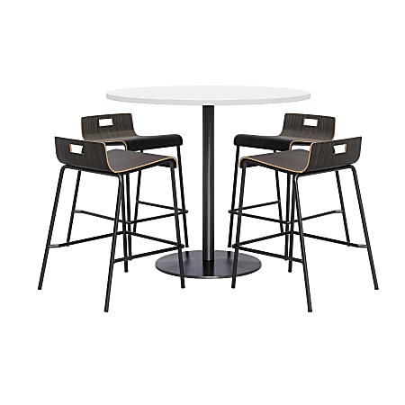 KFI Studios Proof High Bistro Table Set, Espresso/Black/White