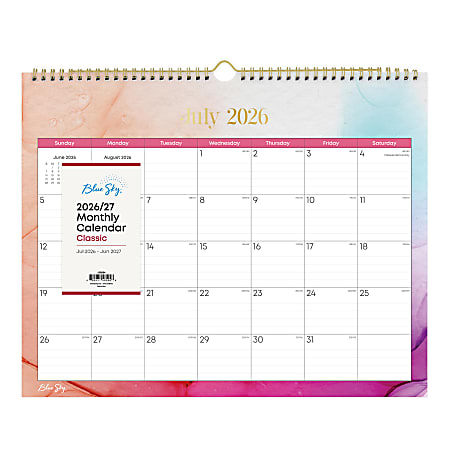 WALL CALENDAR BS VENUS - 15X12 AY26-27 MONTHLY SAFETY WIREBOUND -