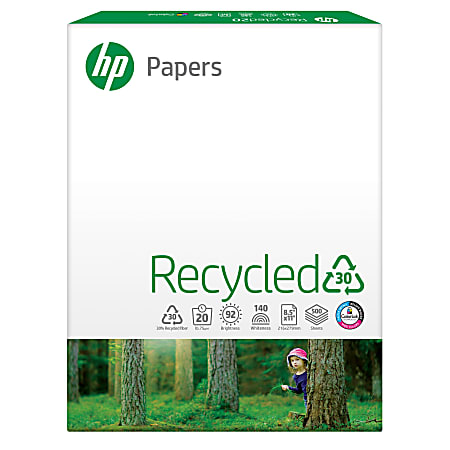 HP Office Multi-Use Printer & Copy Paper, White, Letter (8.5" x 11"), 500 Sheets Per Ream, 20 Lb, 92 Brightness, 30% Recycled