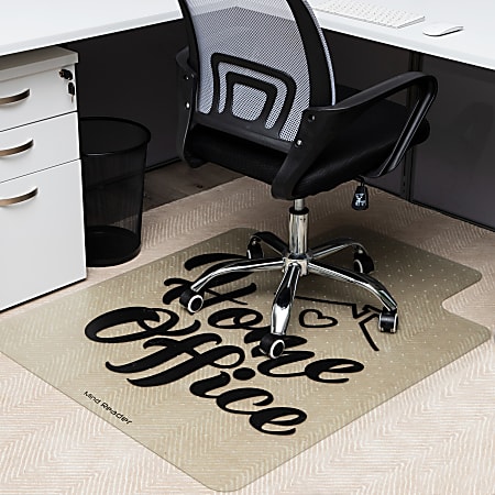 Mind Reader 9 to 5 Office Chair Mat With Lip And Anti Skid Carpet Gripper 47 1 4