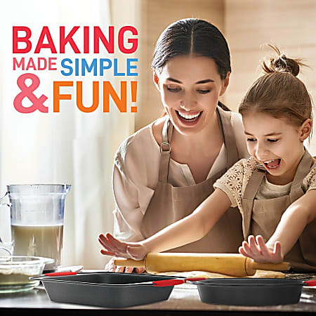 NutriChef Non Stick Baking Sheets, Cookie Pan Aluminum Bakeware,  Professional Quality Kitchen Cooking Non-Stick Bake Trays with Silver  Coating Inside