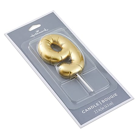 Hallmark "9" Metallic Gold Balloon Candle