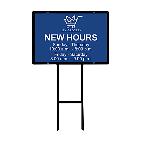 Custom Full-Color Aluminum Outdoor Sign With Holder, 2-Sided, 18" x 24"