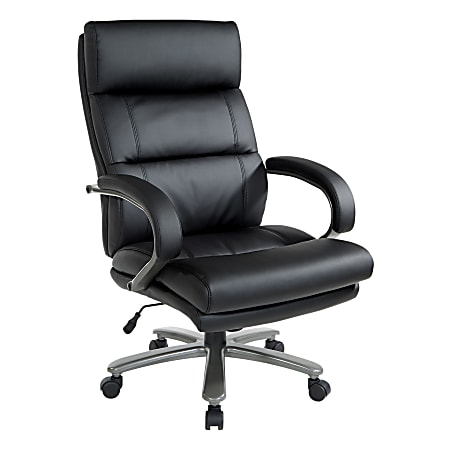 Office Star Big And Tall Ergonomic Bonded Leather High Back Executive Chair Black