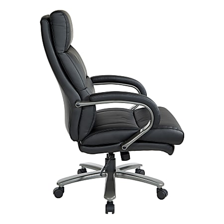 Office Star Big And Tall Ergonomic Bonded Leather High Back Executive Chair Black Office Depot