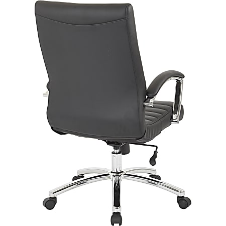 Office Star WorkSmart Ergonomic Faux Leather Mid Back Executive Chair Black Office Depot