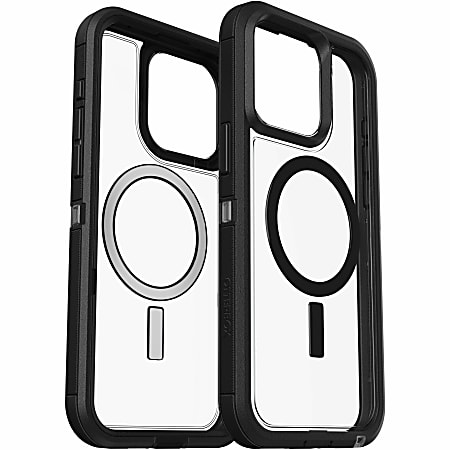 OtterBox iPhone 15 Pro Max Defender Series XT Clear Case With Magsafe - For Apple iPhone 15 Pro Max Smartphone - Black, Clear - Drop Resistant, Scrape Resistant, Dirt Resistant, Bump Resistant, Dust Resistant, Shock Absorbing