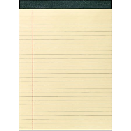 Roaring Spring Legal Pads, 40 Sheets, 8 1/2" x 11 3/4", 30% Recycled,Canary, Pack Of 12