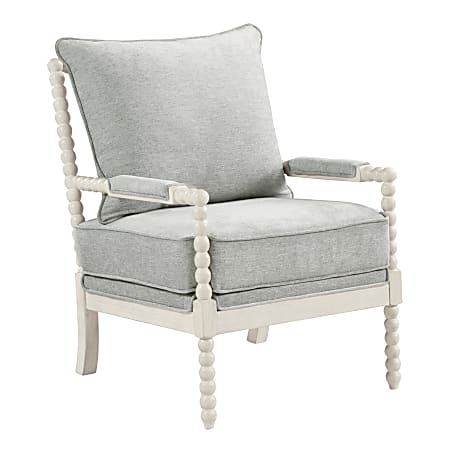 Office Star™ Kaylee Spindle Polyester Accent Chair, Smoke/Antique White