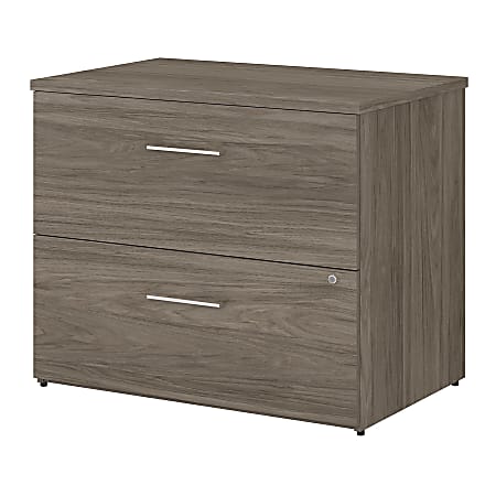 Bush Business Furniture Office 500 35-2/3"W x 23-1/3"D Lateral 2-Drawer File Cabinet, Modern Hickory, Standard Delivery - Partially Assembled