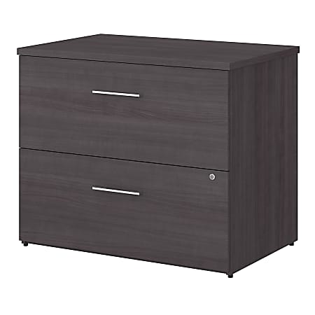 Bush Business Furniture Office 500 36"W 2-Drawer Lateral File Cabinet, Storm Gray, Standard Delivery - Partially Assembled