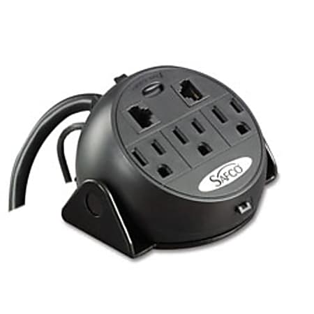Safco Clamp-On Power and Data Module, 5"H x 4 1/4"W x 5"D, Black