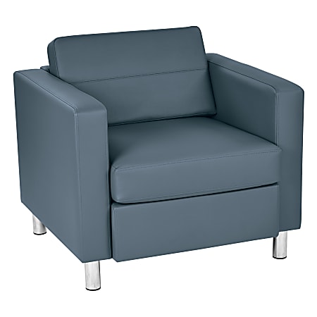 Office Star™ Ave Six Pacific Faux Leather Arm Chair, Blue