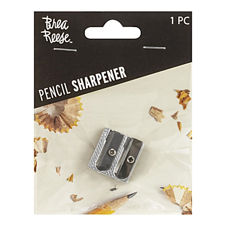 Brea Reese 2-Hole Handheld Metal Pencil Sharpener, Silver