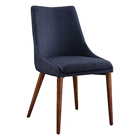Office Star™ Palmer Fabric Dining Accent Chairs, Navy, Pack Of 2 Chairs