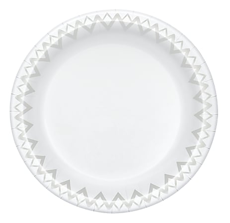 Highmark® Paper Plates, 10", Printed White, Pack Of 50