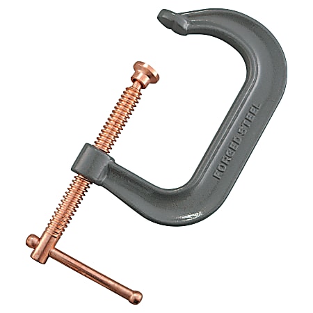 Drop Forged C-Clamp, Sliding Pin Handle, 3-1/4 in Throat Depth, 4 in L