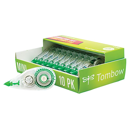 Tombow Mono Correction Tape Mini 16 x 315 60percent Recycled White Pack Of  10 - Office Depot