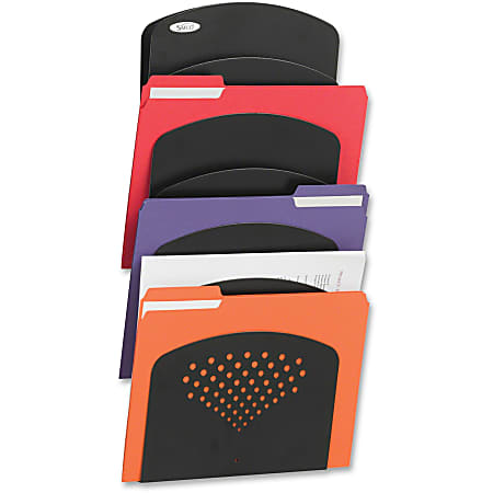 Safco® Steel 7-Pocket Wall Rack, 21 3/4"H x 9 1/2"W x 2"D, Black