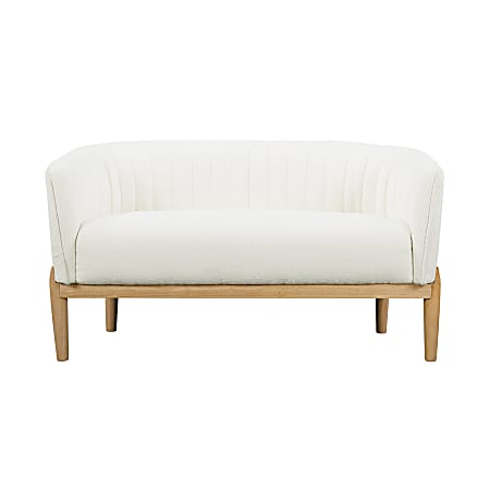 Lifestyle Solutions Fritz Loveseat, Boucle, 29-7/8"H x 55-1/2"W x 25-1/5"D, Ivory/Natural