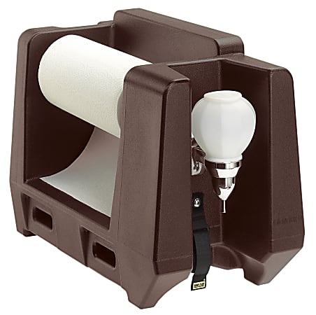 Cambro Soap Dispenser And Paper Towel Roll Holder For Camtainer, 14-3/8"H x 10-1/8"W x 19-3/8"D, Dark Brown