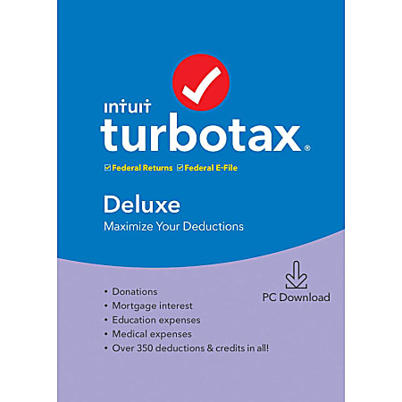 TurboTax 2019, Deluxe Federal EFile, Download (Windows)