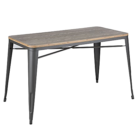 Lumisource Oregon Industrial Farmhouse Utility Table, Rectangular, Brown/Gray